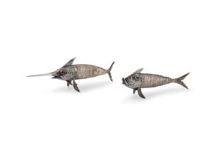 Two silver fish, probably Spanish, 20th century