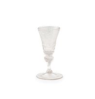 An engraved glass goblet, possibly German, 18th/19th century