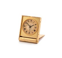 A Jaeger-Le Coultre gilt-metal travelling alarm clock, 1970s
