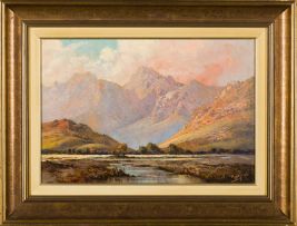 Tinus de Jongh; Mountain River Valley