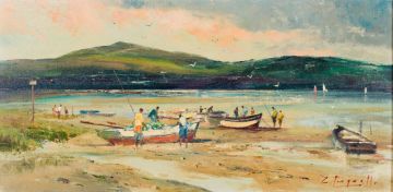Christopher Tugwell; Boats with Fishermen
