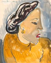 Irma Stern; Portrait of a Woman in a Yellow Dress