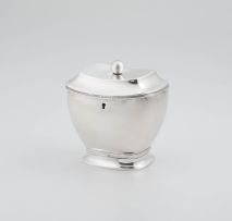 A Continental silver hinged tea caddy, maker’s initials ‘HGO’, with Dutch import marks