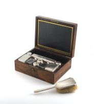 A Victorian rosewood and silver-mounted 'Necessaire de Voyage', 19th century