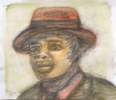 David Koloane; Portrait of a Man with Hat