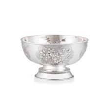 A Chinese Export silver rose bowl, 19th century