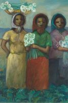 Amos Langdown; Women with Arum Lillies