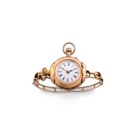 Edwardian gold pocket watch and bangle