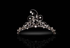 Diamond necklace, tiara and aigrette, Falize, Paris, 19th century