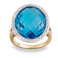 London blue topaz and diamond dress ring