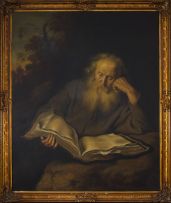 Ernst Karl Eugen Koerner, also known as Ernst Körner; A Hermit Reading, after the original by Salomon Koninck