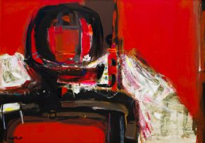 Sidney Goldblatt; Red and Black Absract