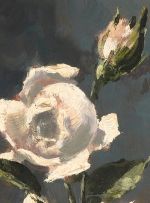 Otto Klar; White Roses in a Glass Vase