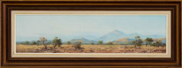 Otto Klar; Veld Landscape with Mountains