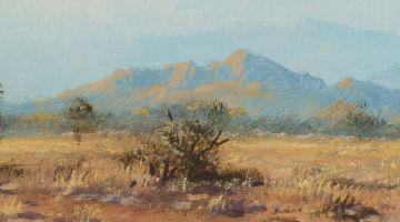 Otto Klar; Veld Landscape with Mountains