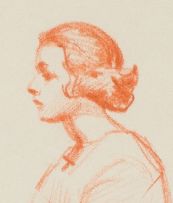 Erich Mayer; Female Artist; Studies of Seated Woman; Studies of Sheep; three