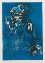 Ruth Levy; Abstract Composition in Blue, two