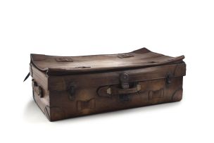 A Chinese leather suitcase, early 20th century