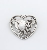 A Georg Jensen silver brooch no. 239 by Arno Malinowski, Denmark, with import marks for Sweden, .925 sterling