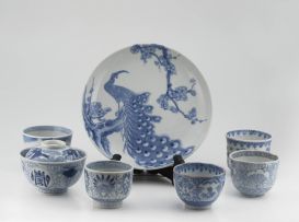 A Japanese blue and white dish, 20th century