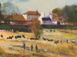 Errol Boyley; Farmstead with Figures and Livestock
