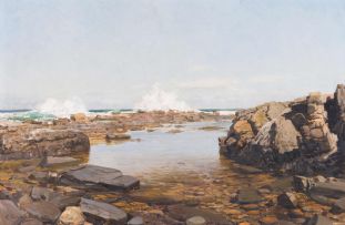 Cecil Thornley Stewart; Sea Shore with Rock Pool
