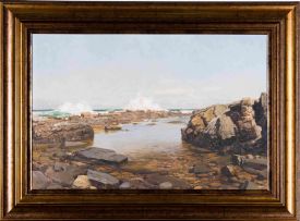 Cecil Thornley Stewart; Sea Shore with Rock Pool