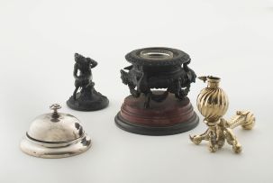 A bronze mounted marble inkstand, late 19th century