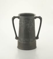 A Liberty & Co ’Tudric’ pewter two-handled loving cup, designed by David Veasey, early 20th century