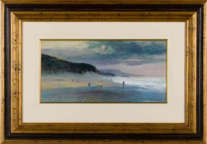 Christopher Tugwell; Beach Scene with Figures