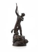 A bronze model of St Michael overcoming Satan, Edward William Wyon, 1811-1885, after John Flaxman for the Art Union of London