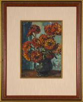 Otto Klar; Chrysanthemums in a Vase