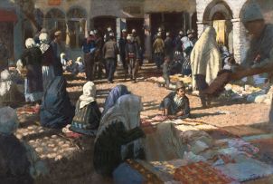 Mario Ridola; A North African Market Scene