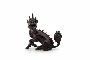 A Chinese bronze censor in the form of a Qilin, Qing Dynasty, 19th century