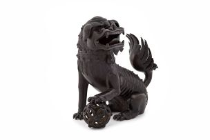 A Chinese bronze incense burner in the form of a Dog of Fo, 19th century