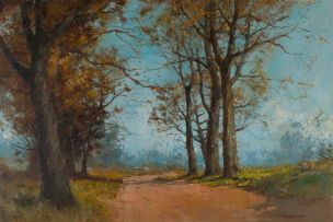 Titta Fasciotti; Landscape with Road Through Trees
