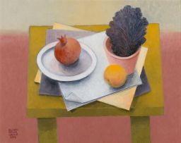 Susan Helm Davies; Still Life with Red Cabbage Leaf