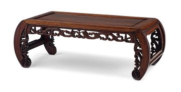 A Chinese hardwood low table, 19th century