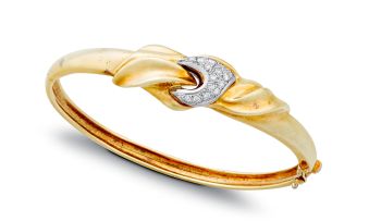Italian diamond and gold bangle