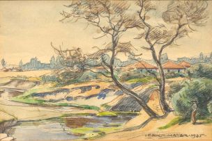 Erich Mayer; On the Banks of the Apies River, Near Mountain View, Pretoria
