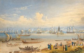 William Purser; Shipping on the Bosphorus near Maiden's Tower, Constantinople