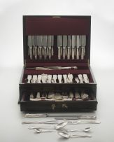 A Sheffield plated canteen of 'Kings pattern' cutlery, S Eales & Son, Sheffield, circa 1967