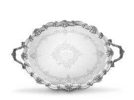 A late Victorian silver two-handled tray, John Round & Son Ltd, Sheffield, 1901
