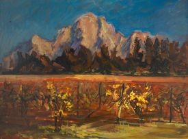 Philip Erskine; Simonsberg from Groote Drakenstein, Autumn Colours in the Vineyard
