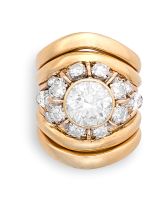 Diamond and gold dress ring