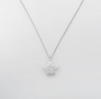 Diamond star-shaped 18ct white gold pendant