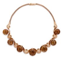 Citrine and rose gold necklace