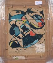 Pranas Domsaitis; Bantu Women Grinding Mealies, recto; Abstract Composition, verso