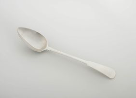 A George III silver Fiddle pattern serving spoon, Christian Ker Reid, Newcastle, 1812