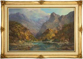 Gabriel de Jongh; Mountain Landscape